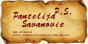 Pantelija Savanović vizit kartica